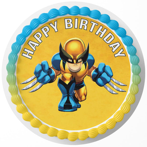 Wolverine Marvel Heroe Edible Cake Toppers Round