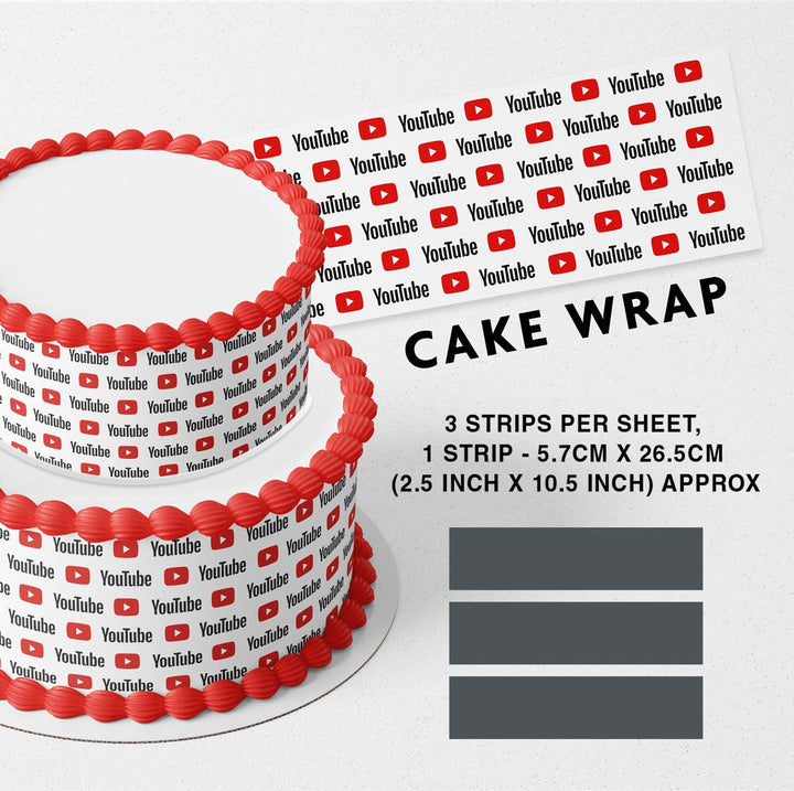 YouTube Youtuber Strips Edible Cake Toppers Cake Wraps