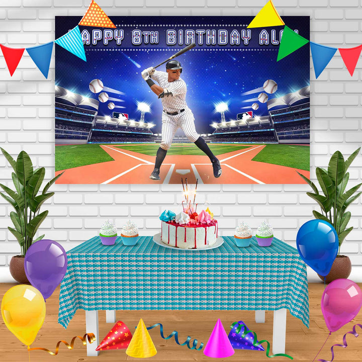 Aaron Judge Yankees Ny Baseball Birthday Banner Personalized Party Backdrop Decoration