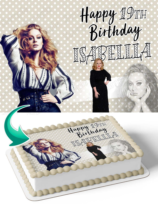 Adele Singer Artist Edible Cake Toppers