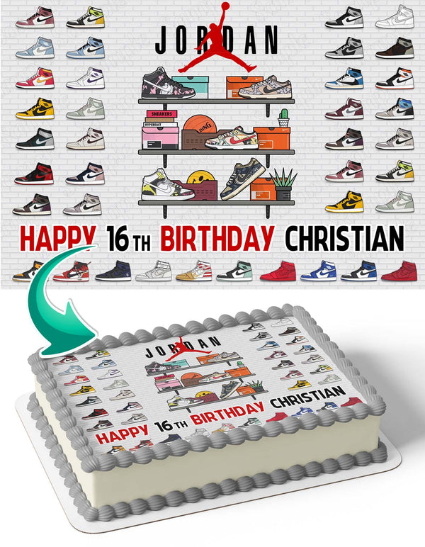 Air Jordan Shoes Sneaker Retro Collection Edible Cake Toppers