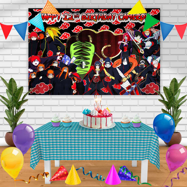 Akatsuki Naruto Cake Topper Birthday Banner Personalized Party Backdrop Decoration