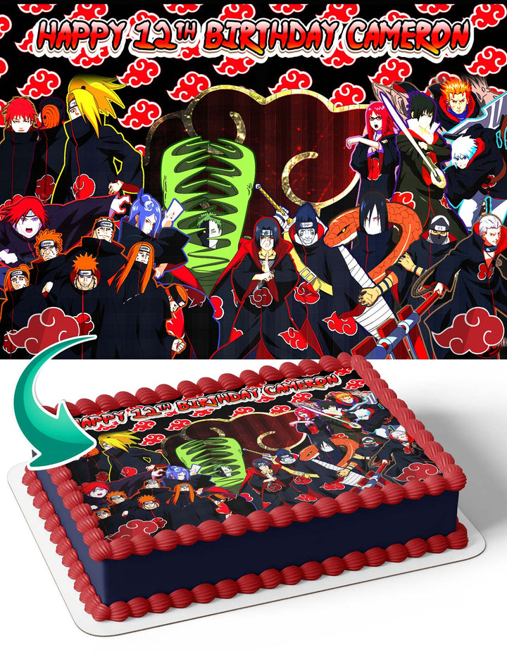 Akatsuki Naruto Edible Cake Toppers