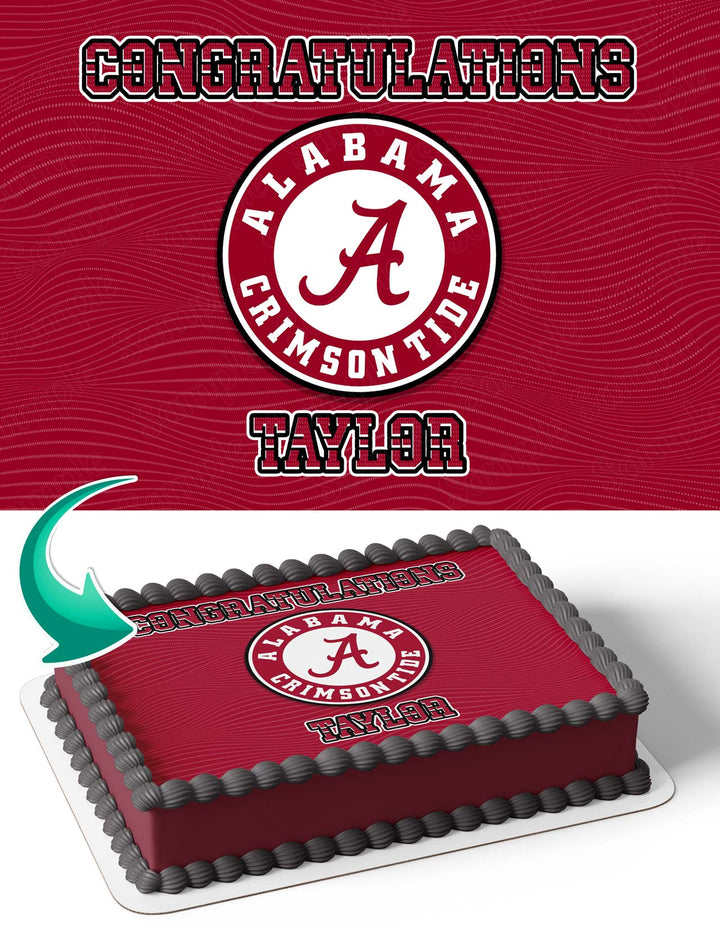 Alabama Crimson Tide ACT Edible Cake Toppers