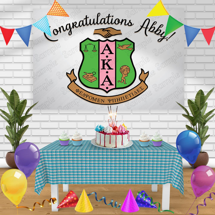 Alpha Kappa Alpha Birthday Banner Personalized Party Backdrop Decoration