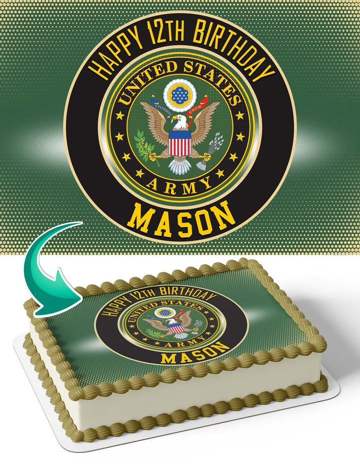 Army Seal Logo U S Army Emblem Military Edible Cake Toppers