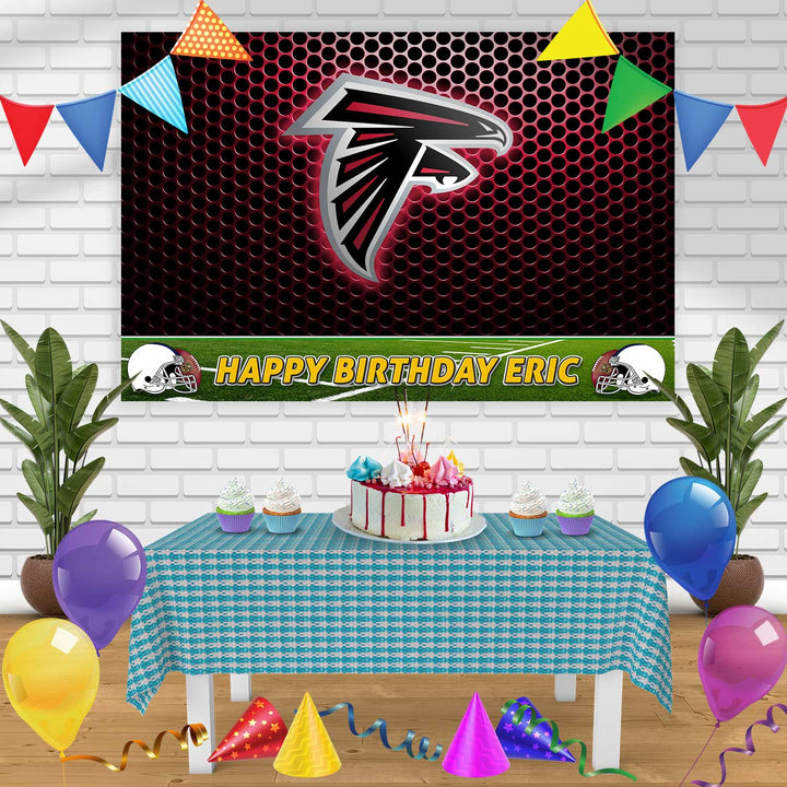 Atlanta Falcons Birthday Banner Personalized Party Backdrop Decoration