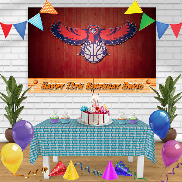 ATLANTA HAWS Birthday Banner Personalized Party Backdrop Decoration