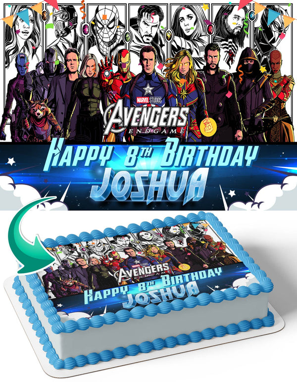 Avengers Ironman Black Panther Hulk Captain America Spiderman Edible Cake Toppers