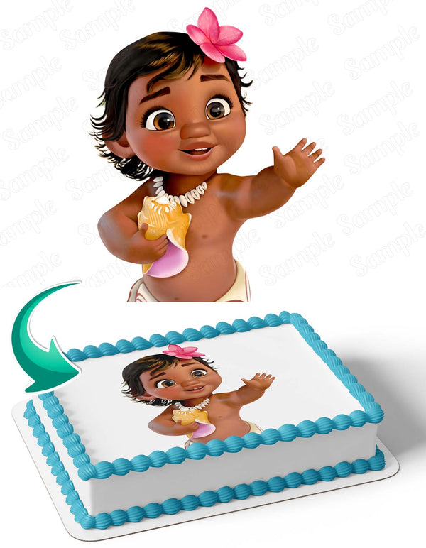 Baby Moana Deco Wrap Edible Cake Toppers