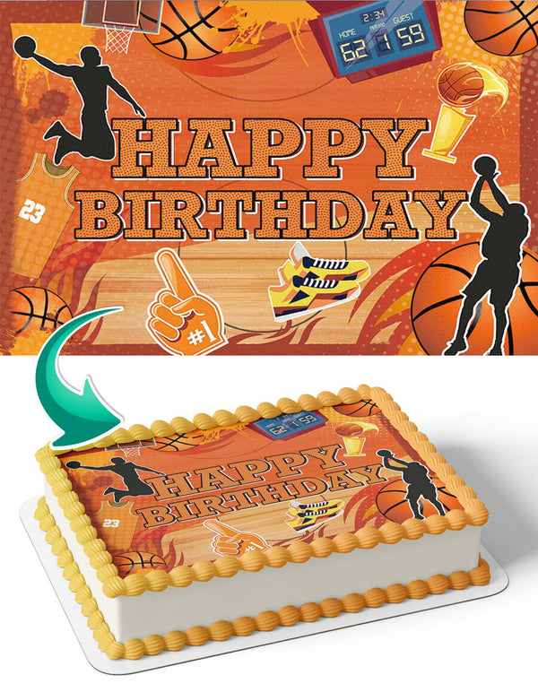 Basketball Court Fan Shoes Edible Cake Toppers