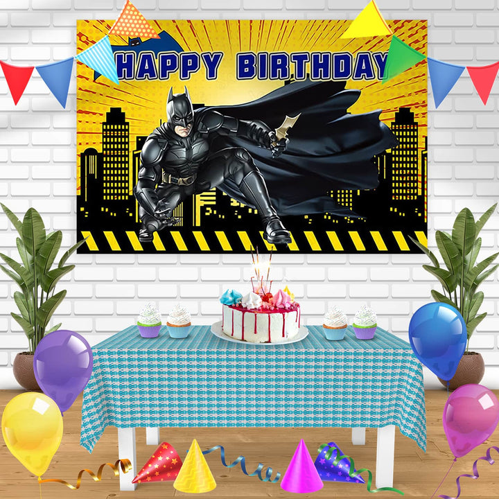 Batman Superhero YB Bn Birthday Banner Personalized Party Backdrop Decoration