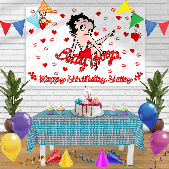 Betty Boop Birthday Banner Personalized Party Backdrop Decoration