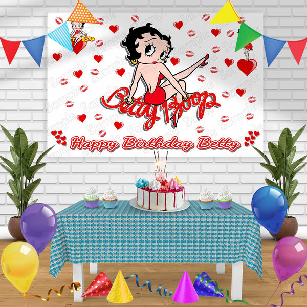 Betty Boop Birthday Banner Personalized Party Backdrop Decoration