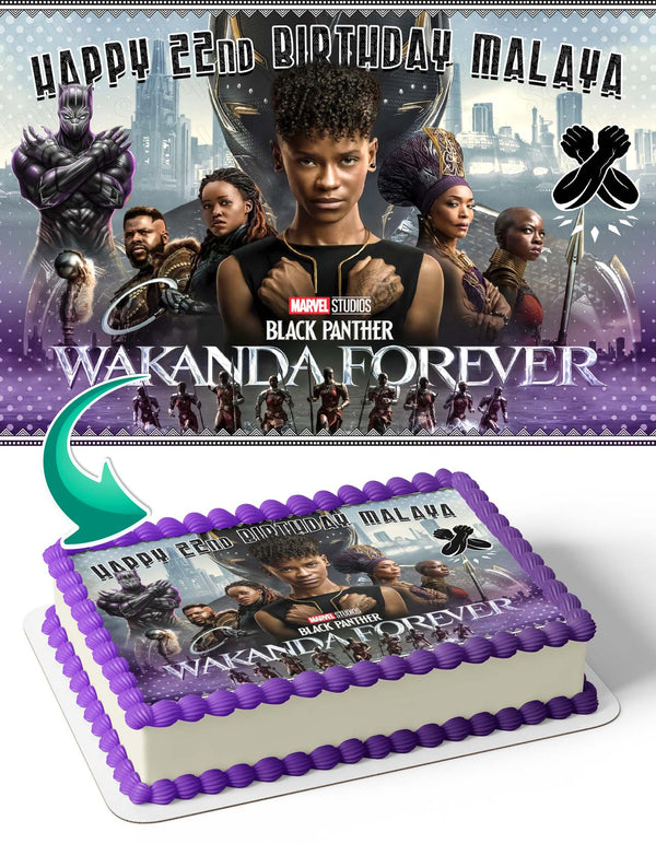 Black Panther Wakanda Forever FR Edible Cake Toppers