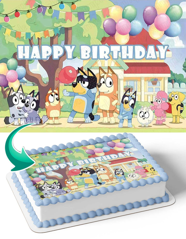 Bluey Bingo Birthday Party Edible Cake Toppers