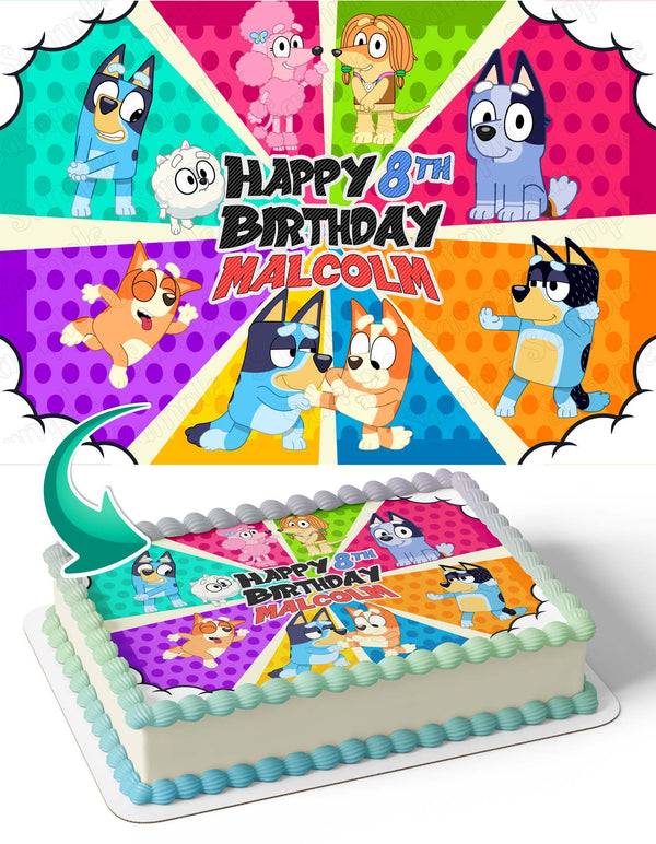 Bluey Bingo Color Kids Edible Cake Toppers