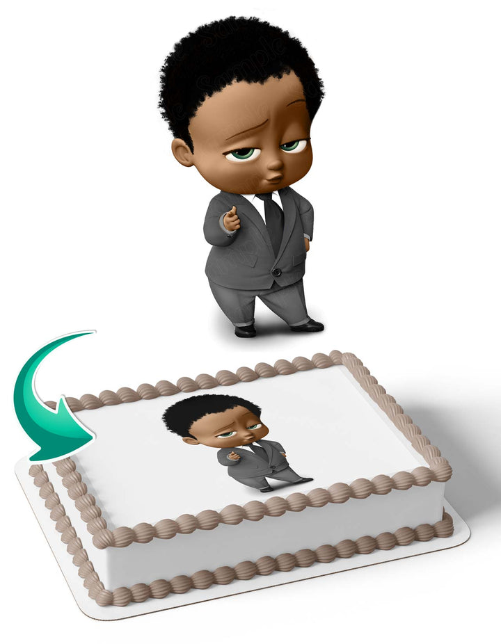 Boss Baby Boy African American Deco Edible Cake Toppers