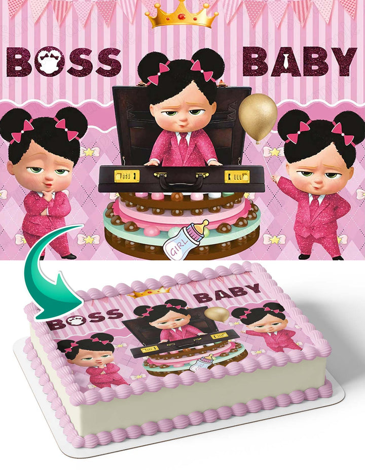 Boss Baby Girl Pink GF Edible Cake Toppers