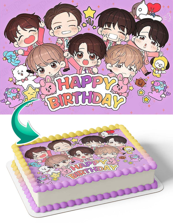 BTS Bangtan Boys Band Edible Cake Toppers