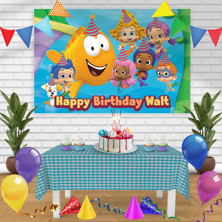 Bubble Guppies 2 Birthday Banner Personalized Party Backdrop Decoration