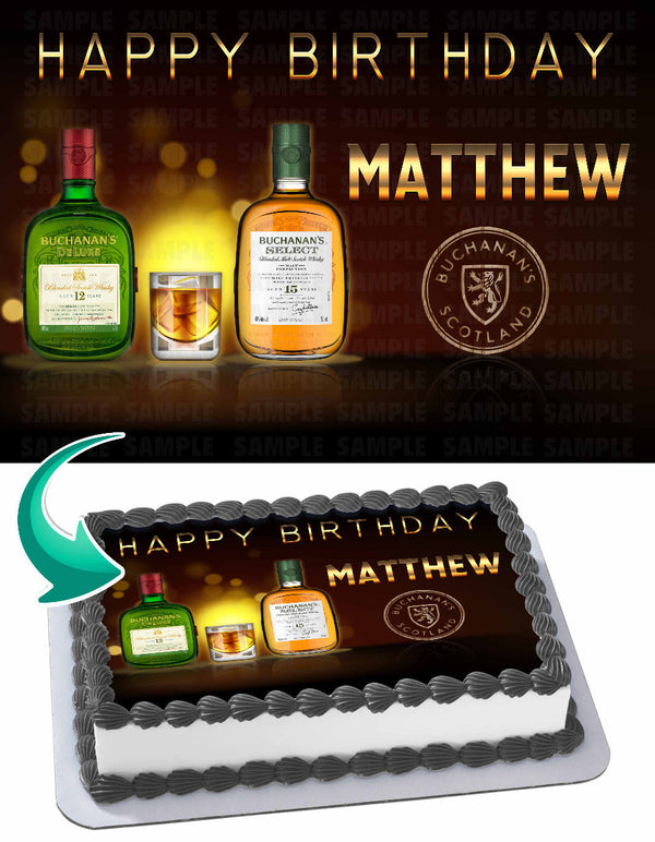 Buchanans Whiskey Edible Cake Toppers