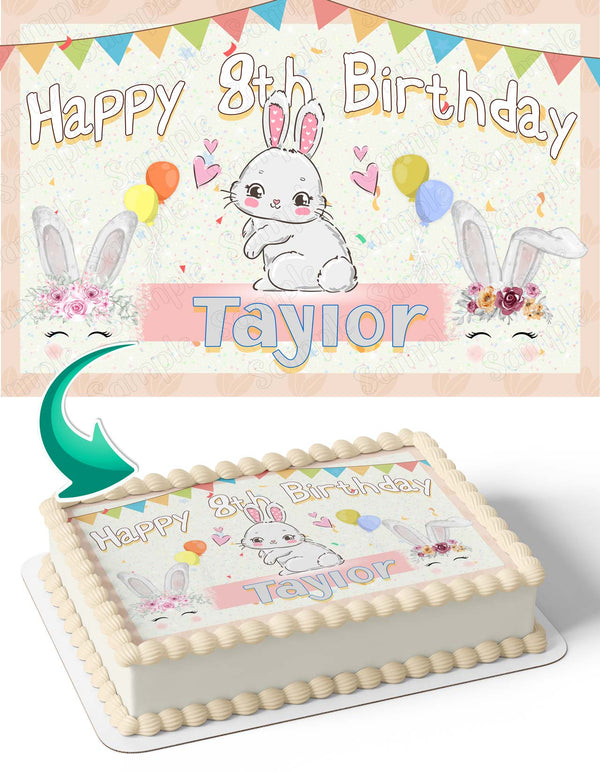 Bunny Easter Cute Princess Rabbit Edible Cake Toppers