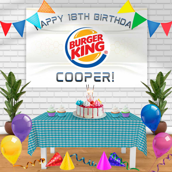 Burger King Birthday Banner Personalized Party Backdrop Decoration