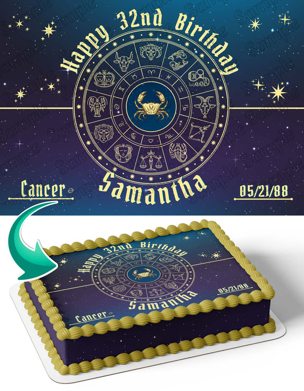 Cancer Horoscope Astrology Zodiac Edible Cake Toppers