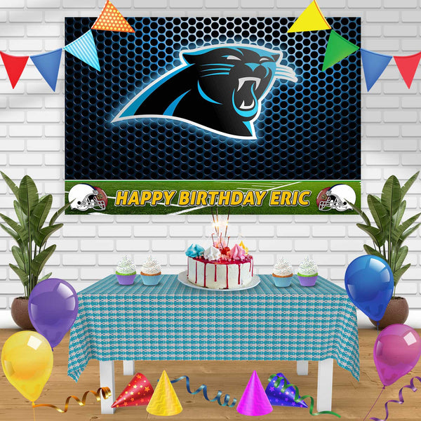 Carolina Panthers Birthday Banner Personalized Party Backdrop Decoration