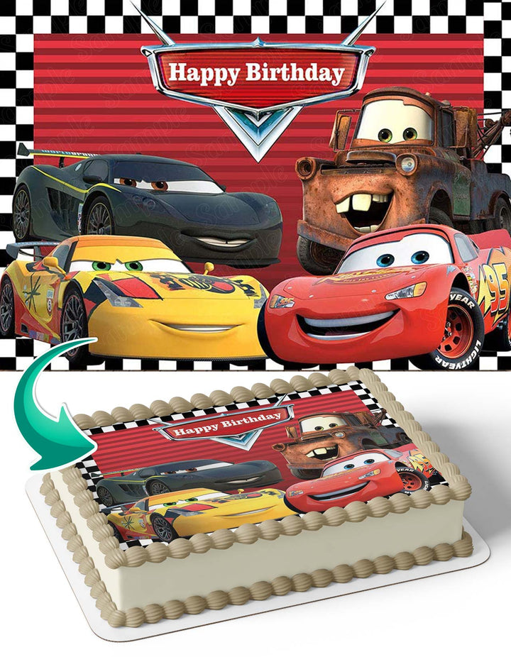 Cars Lightning McQueen Mater Edible Cake Toppers