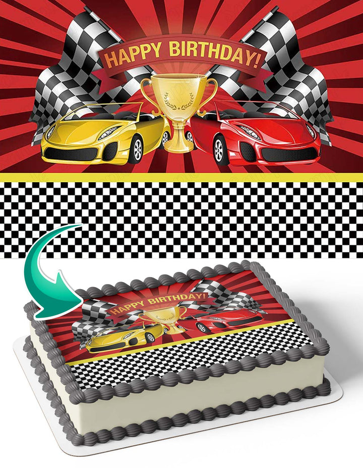 Cars Racing Speed Kids CR Edible Cake Toppers