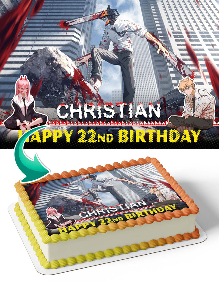 Chainsaw Ma CM Edible Cake Toppers