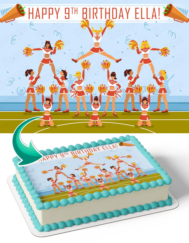 Cheerleader Cheerleading Team Edible Cake Toppers