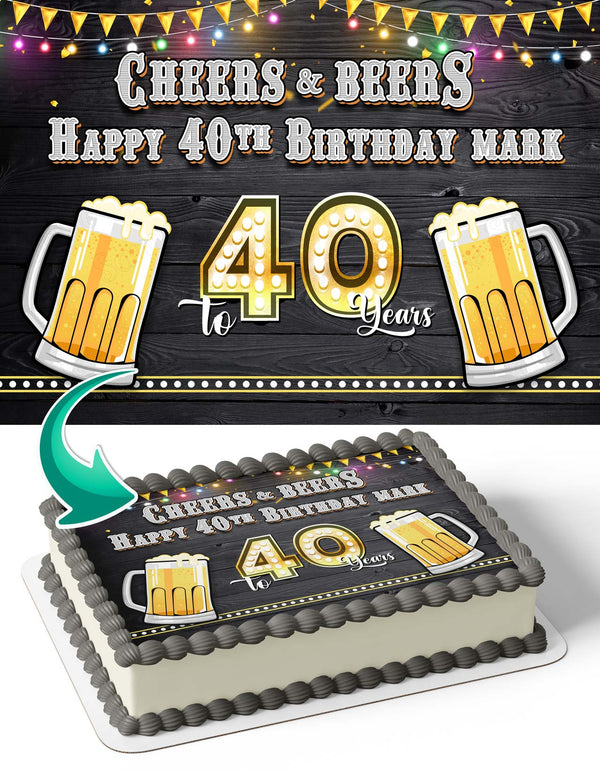 Cheers and Beers Edible Cake Toppers