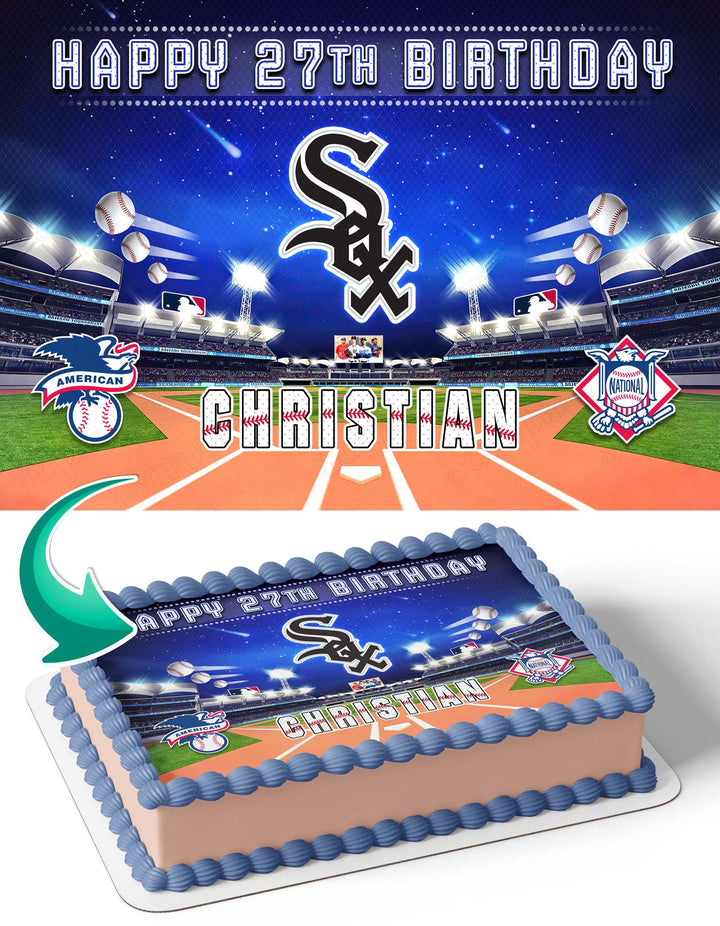 Chicago White Sox Baseball Edible Cake Toppers