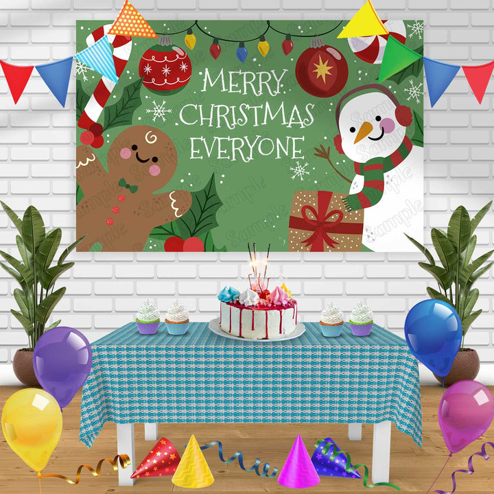 Christmas Day Birthday Banner Personalized Party Backdrop Decoration