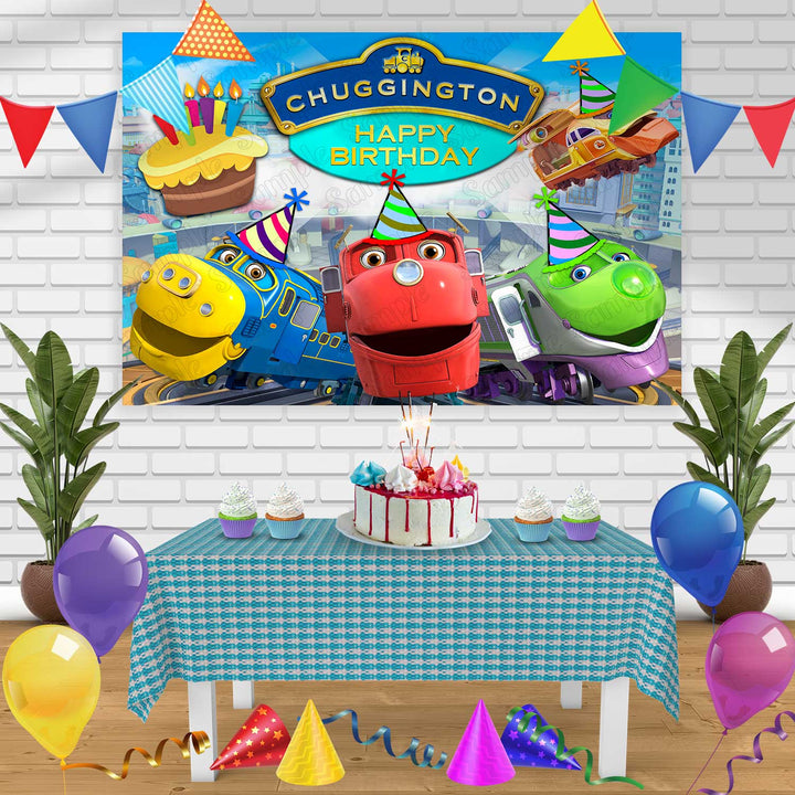 Chuggington Birthday Banner Personalized Party Backdrop Decoration