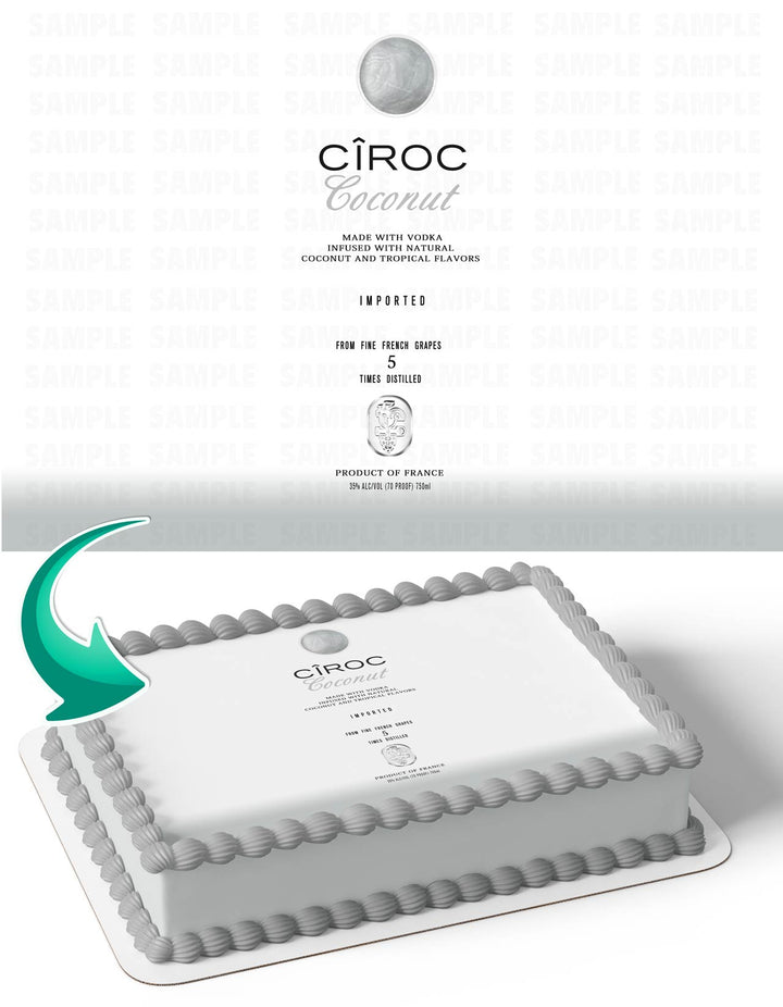 Ciroc Cononut Vodka Edible Cake Toppers