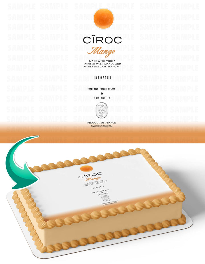 Ciroc Mango Vodka Edible Cake Toppers