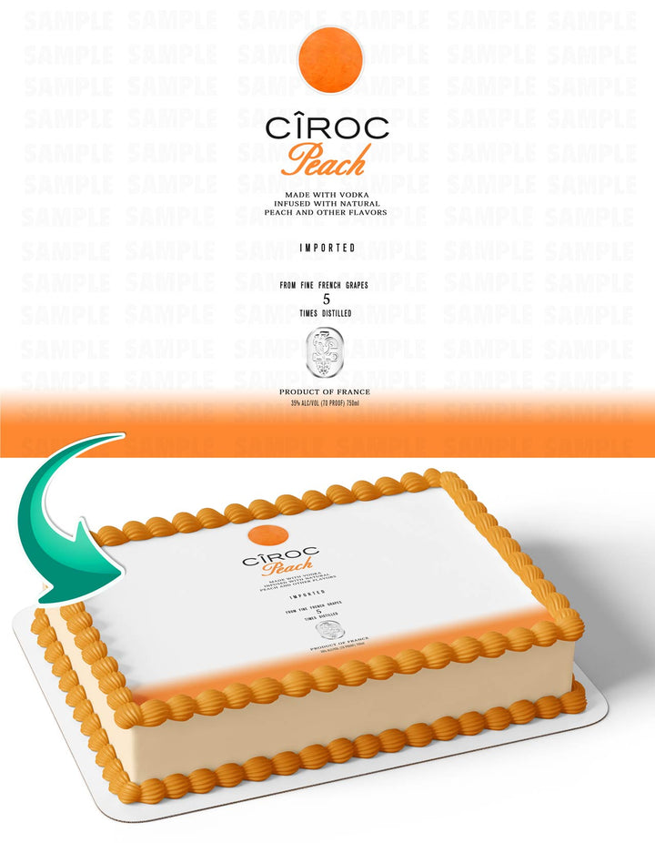 Ciroc Peach Vodka Edible Cake Toppers