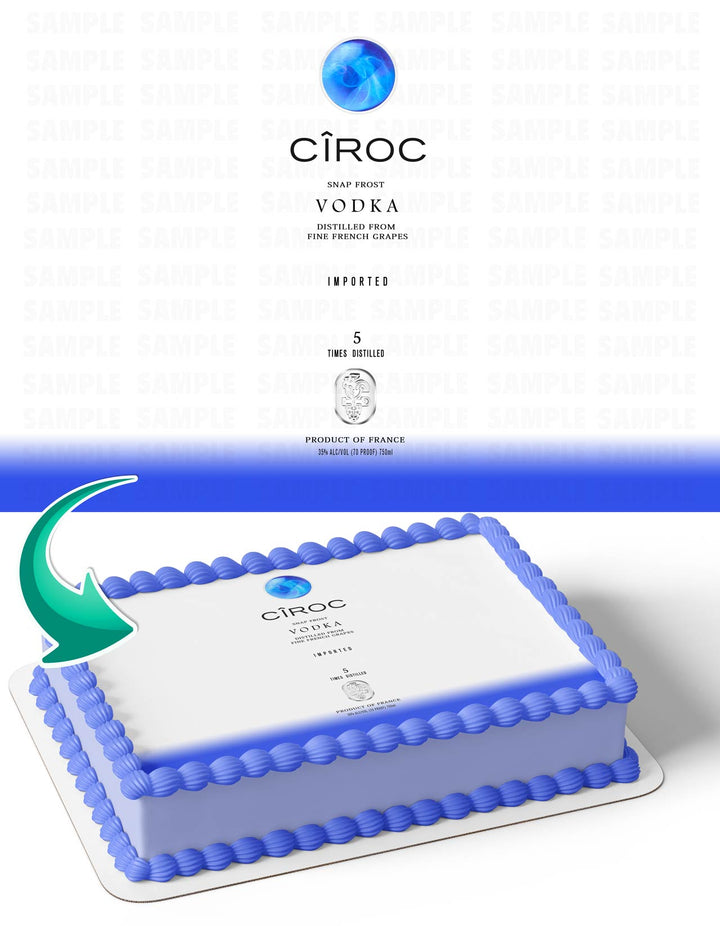 Ciroc Snap Frost Vodka Edible Cake Toppers