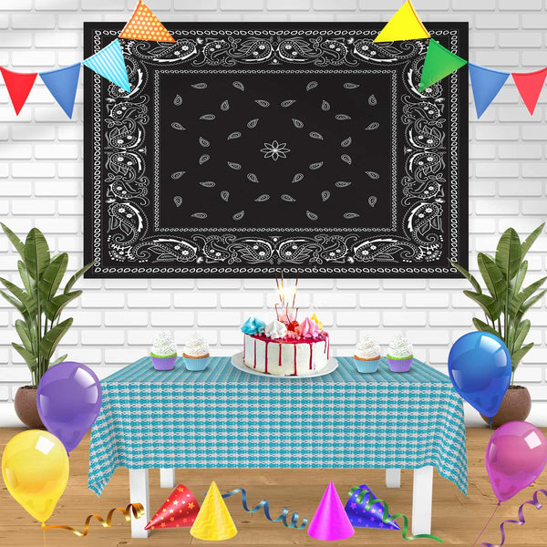 Classic Bandana Bn Birthday Banner Personalized Party Backdrop Decoration