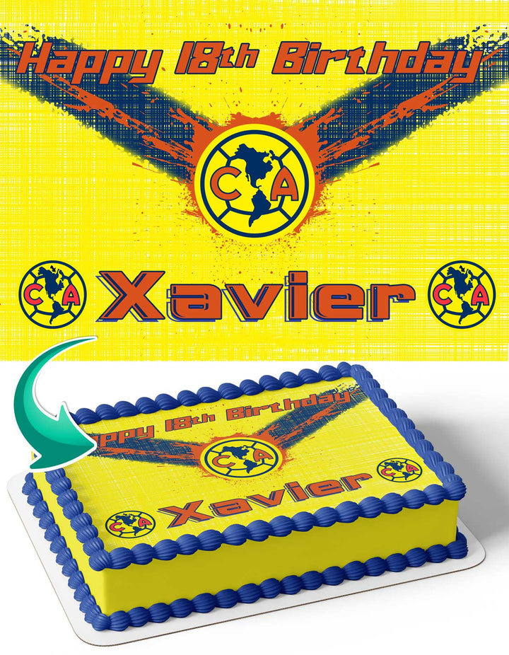 Club America Aguilas Edible Cake Toppers