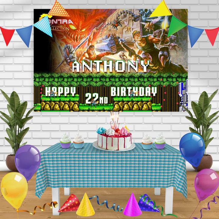 Contra Anniversary Collection Birthday Banner Personalized Party Backdrop Decoration