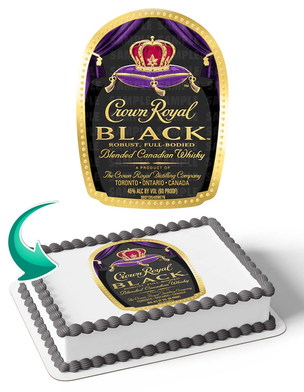 Crown Royal Black Edible Cake Toppers