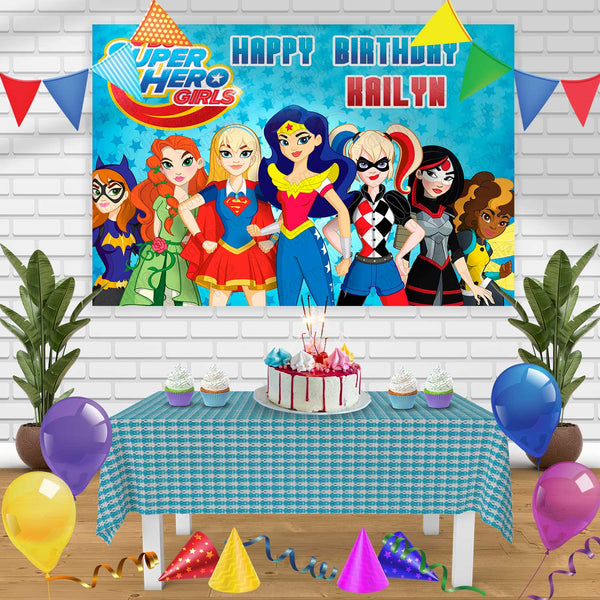 DC Super Hero Girls Birthday Banner Personalized Party Backdrop Decoration