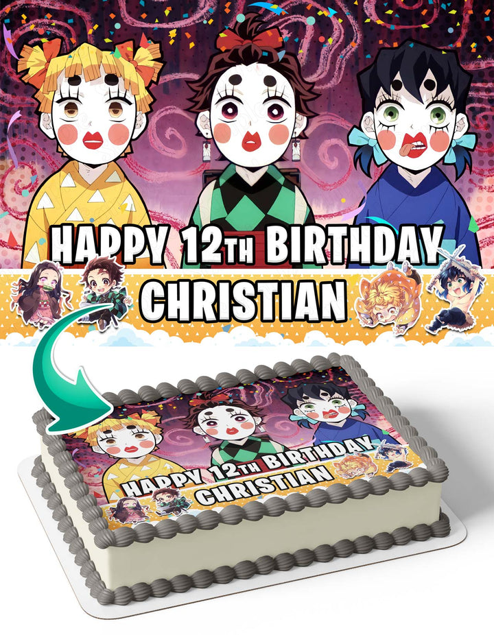 Demon Slayer Kimetsu Meme Edible Cake Toppers