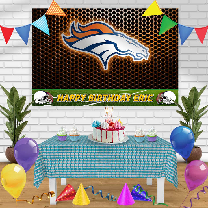 Denver Broncos Birthday Banner Personalized Party Backdrop Decoration