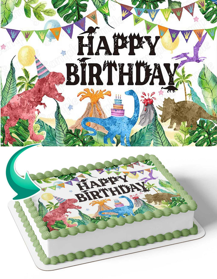 Dinosaur Trex Montain DT Edible Cake Toppers